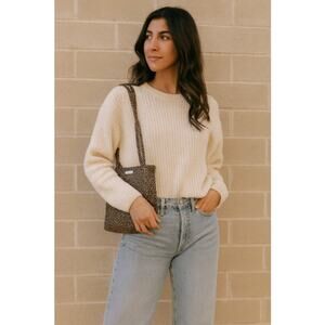 Nine West Leopard Print Shoulder Bag Snap Top Animal Pattern Purse